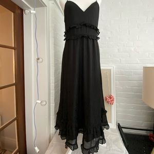 Madewell metallic stitch ruffle midi dress